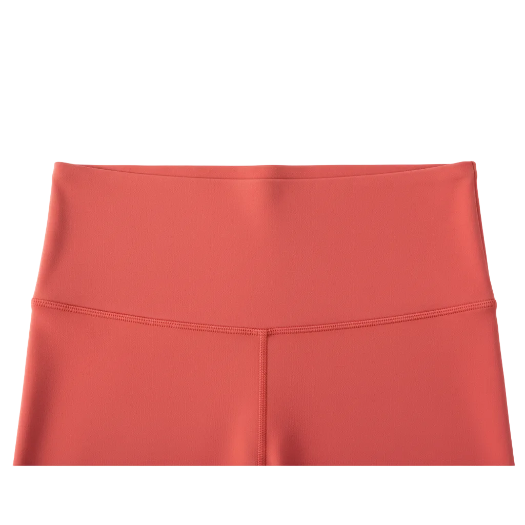 Coral red ultra high waist leggings waistband detail