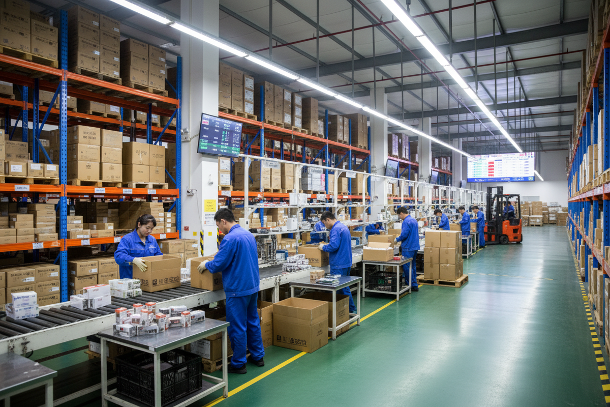 成品仓库/装箱 - 中国工人