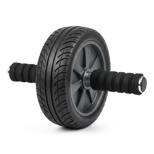 Abdominal exercise wheel with handles for core and abdominal workouts.