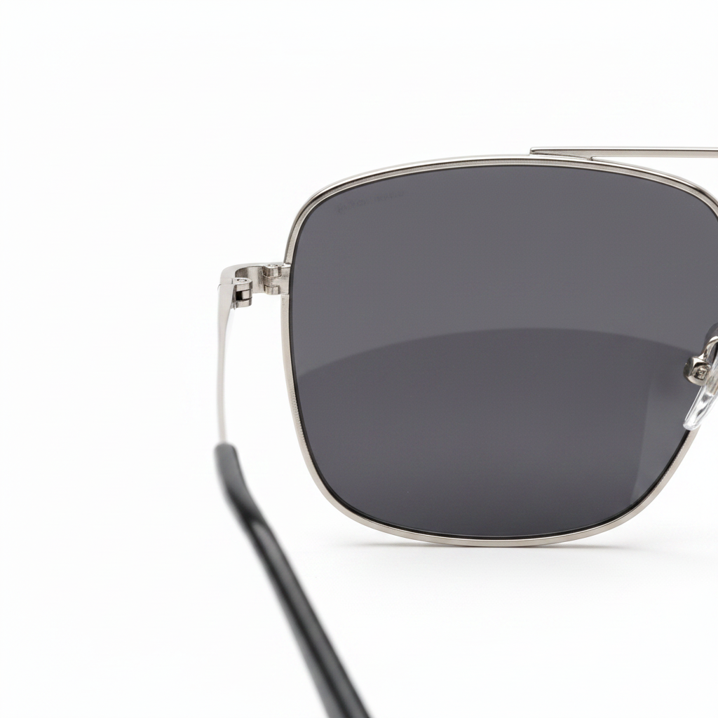 Unisex Double Bridge Square Sunglasses with UV400 Protection