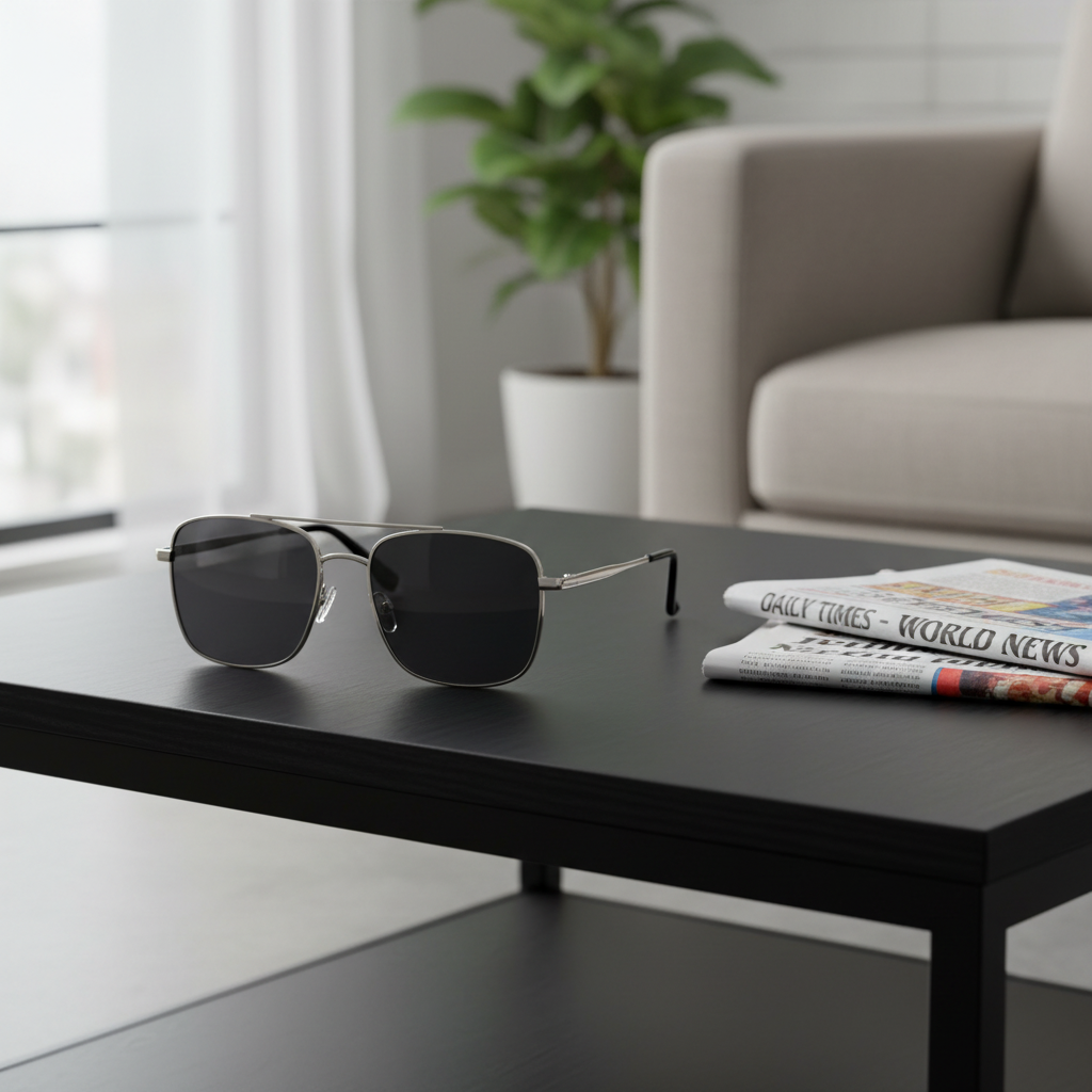 Unisex Double Bridge Square Sunglasses with UV400 Protection