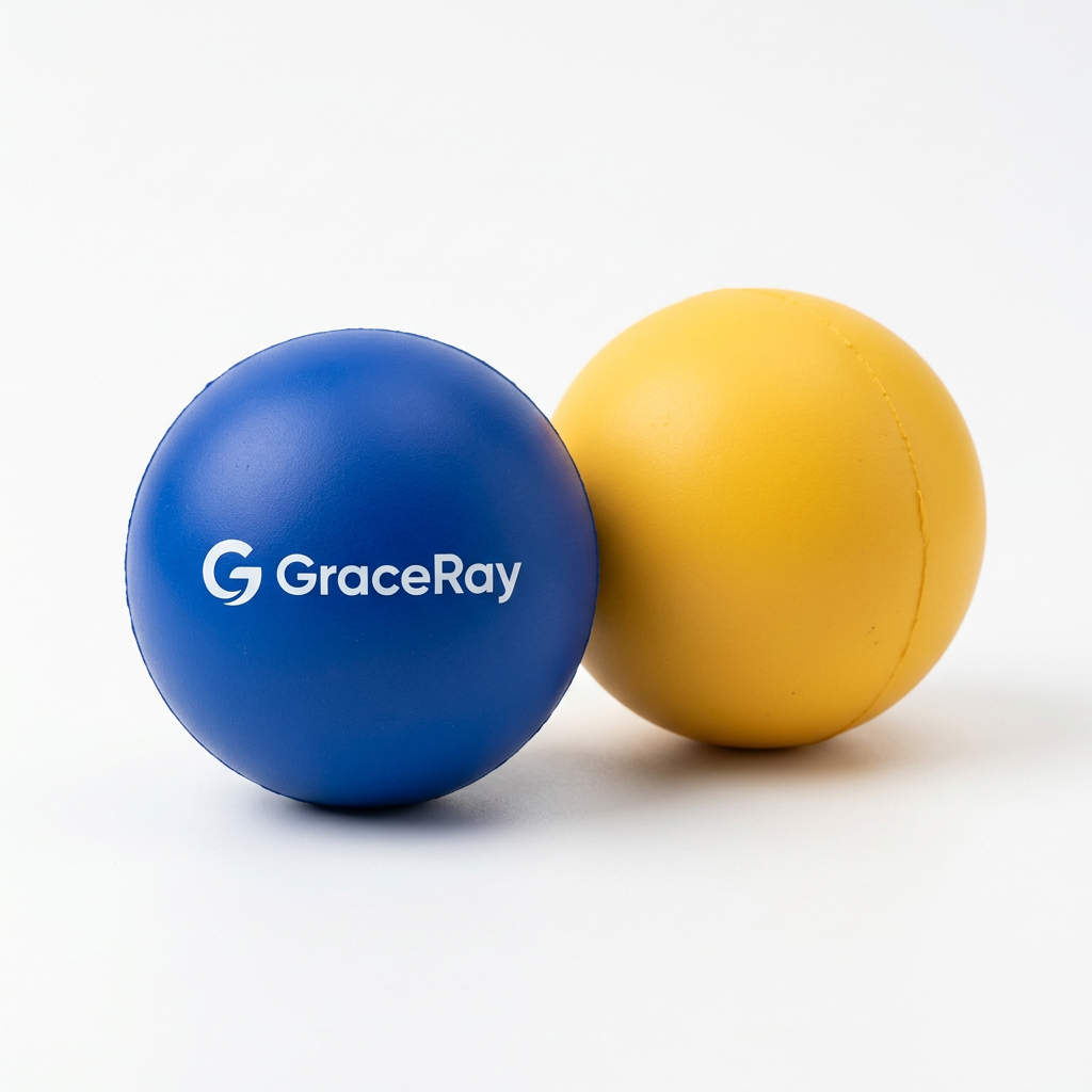 Custom promotional stress ball with a visible logo area for corporate giveaways and trade show marketing.