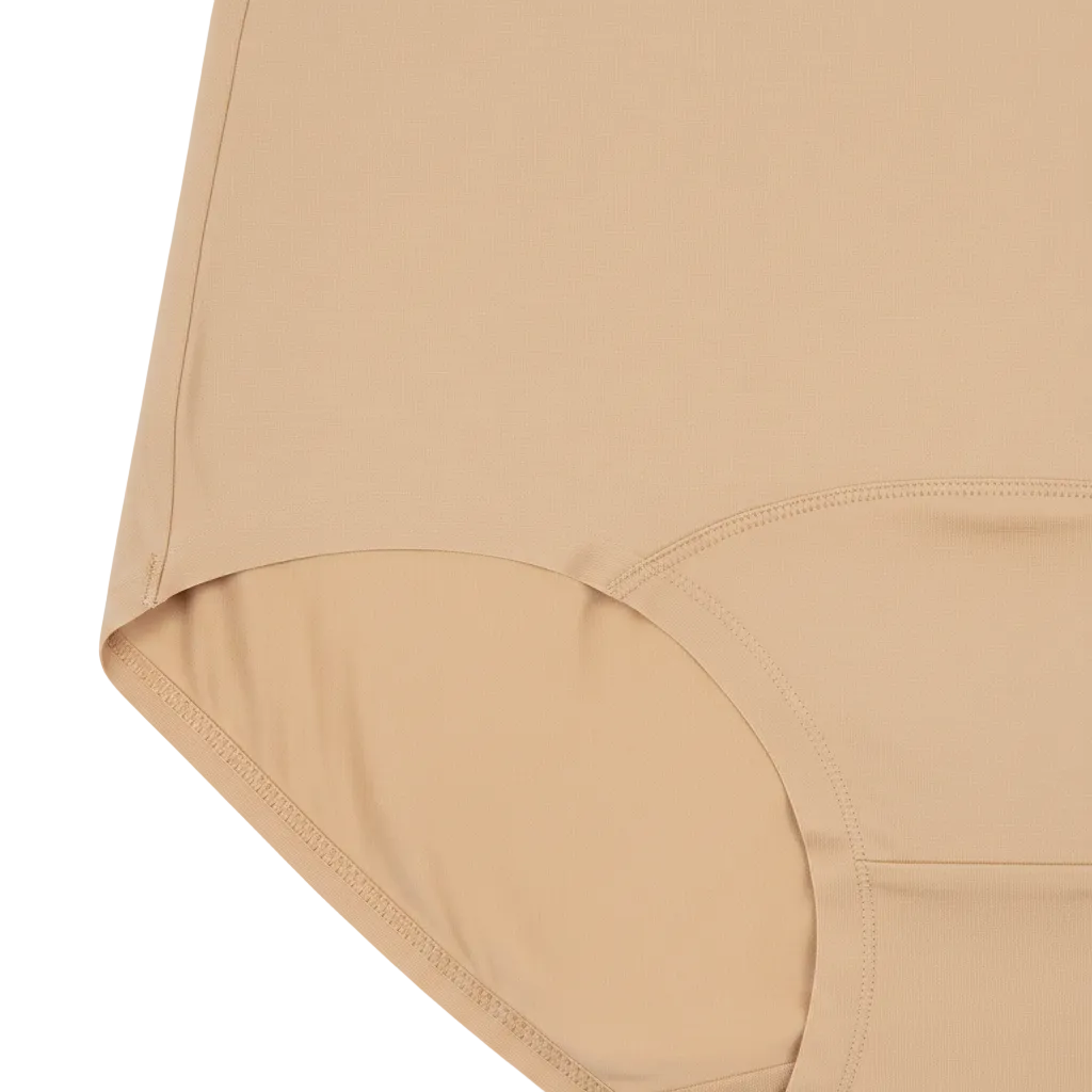 Extreme close-up of smooth seamless edges and stretchy nylon-spandex fabric