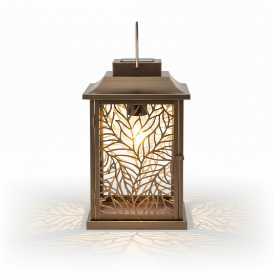 Solar Garden Lantern with Decorative Patterned Light