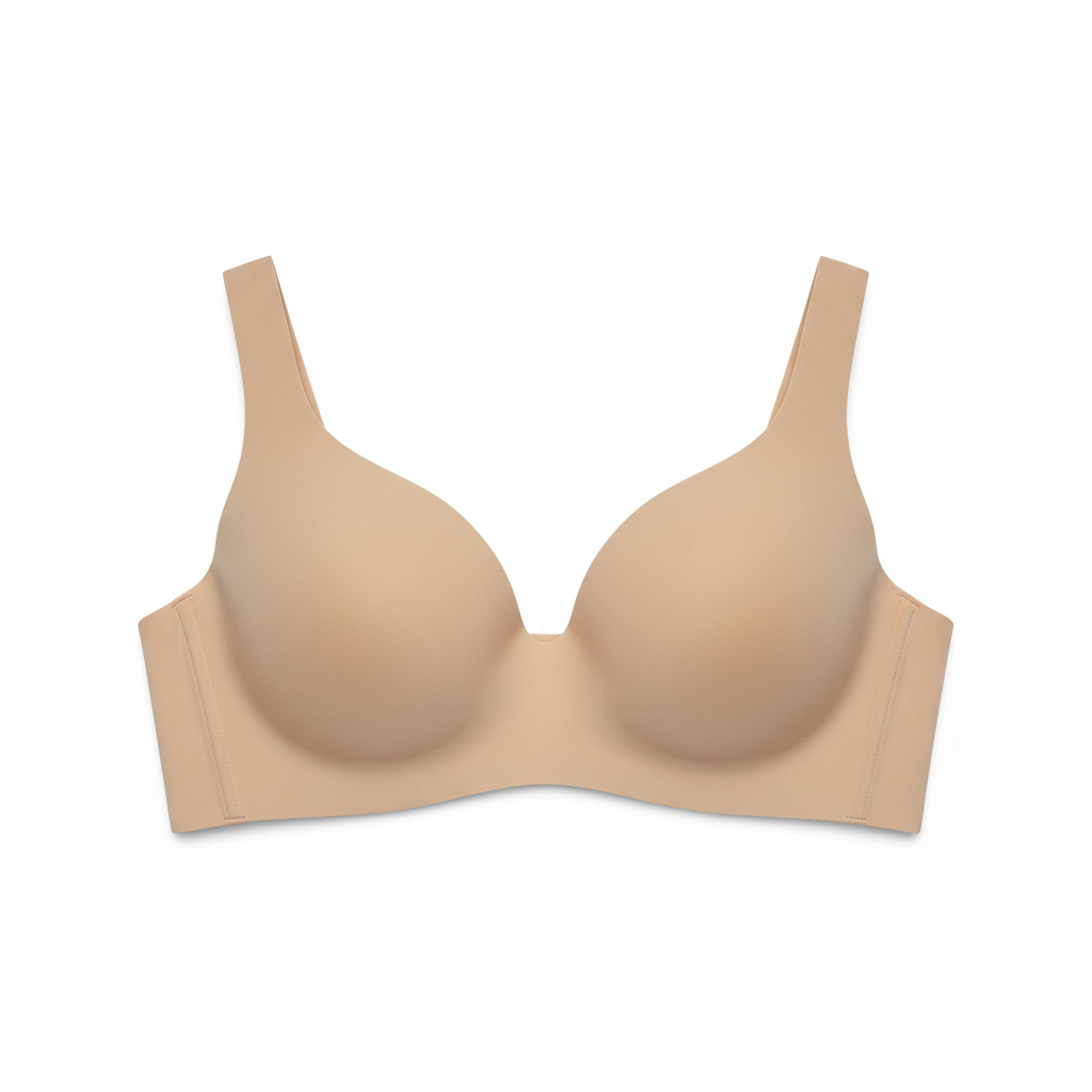 Women seamless wireless bra nude beige
