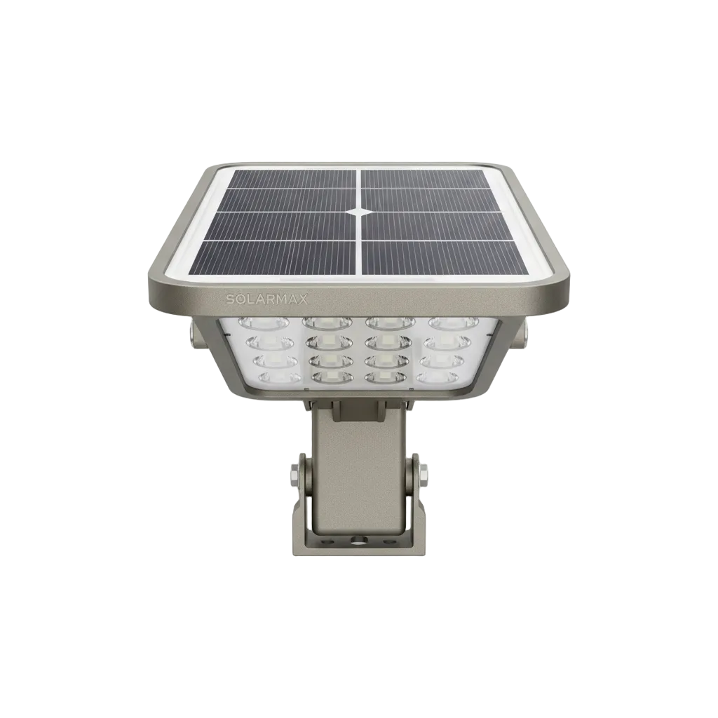 All-in-One Solar Street Light with Integrated Panel on pure white background