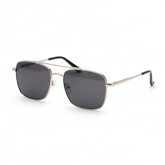 Unisex Double Bridge Square Sunglasses with UV400 Protection