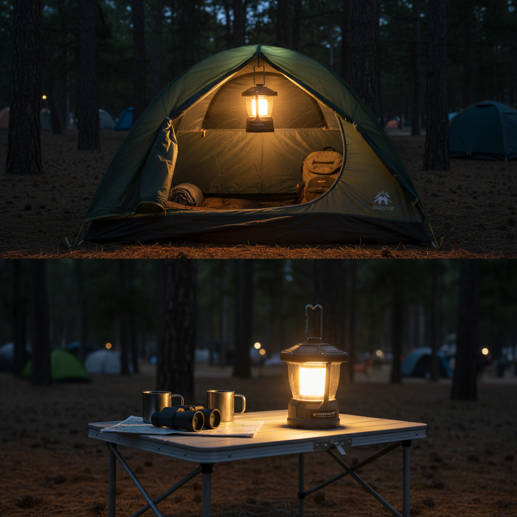 Solar Camping Lantern with Hanging Hook