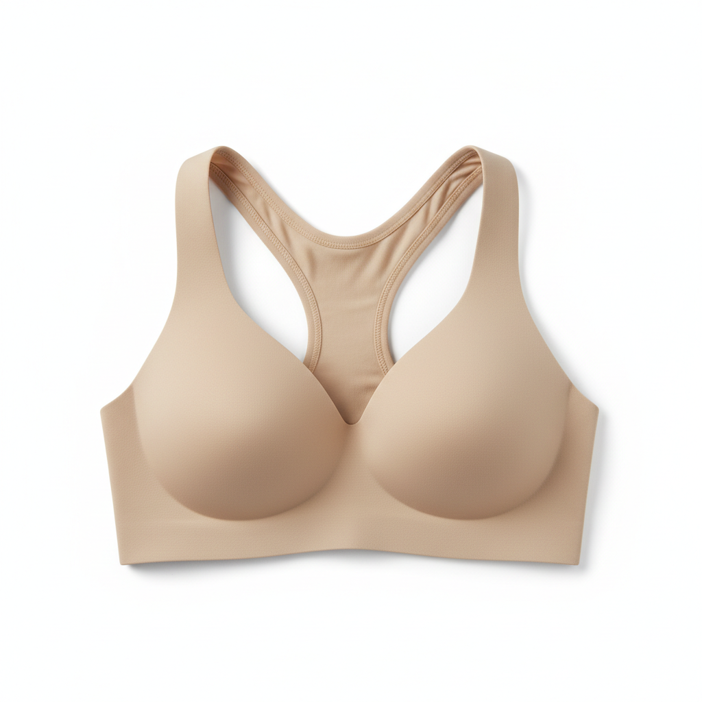Women seamless racerback bra nude beige