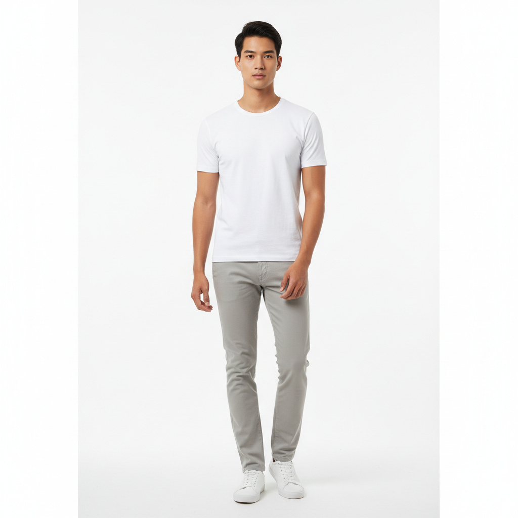 Thai male model minimalist white tee