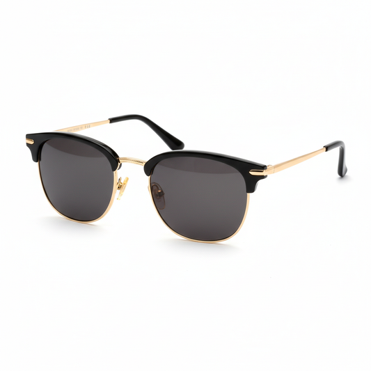 Classic Browline Sunglasses with Metal and Acetate Frame
