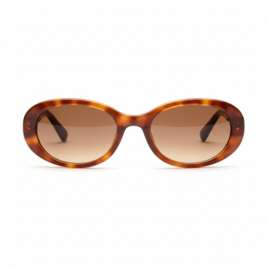 Women’s Retro Oval Sunglasses with Gradient Lens