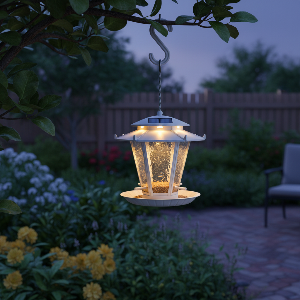 Solar Bird Feeder Light for Garden Decoration