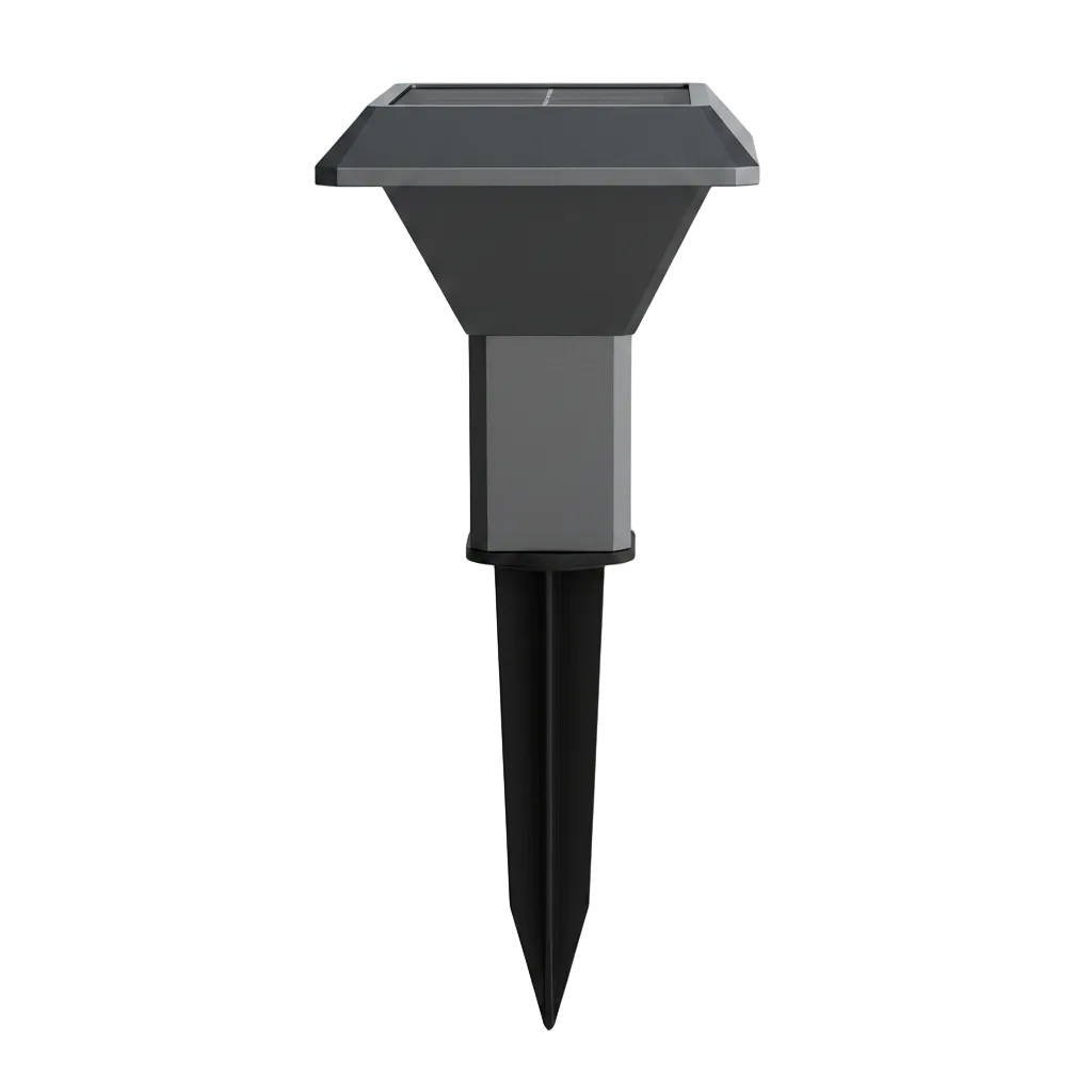 Side profile of Solar Lawn Light showing ground stake