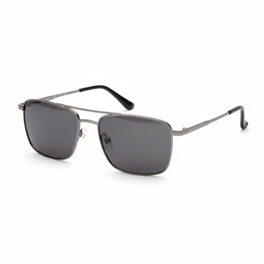 Men’s Rectangular Metal Sunglasses with Polarized TAC Lenses
