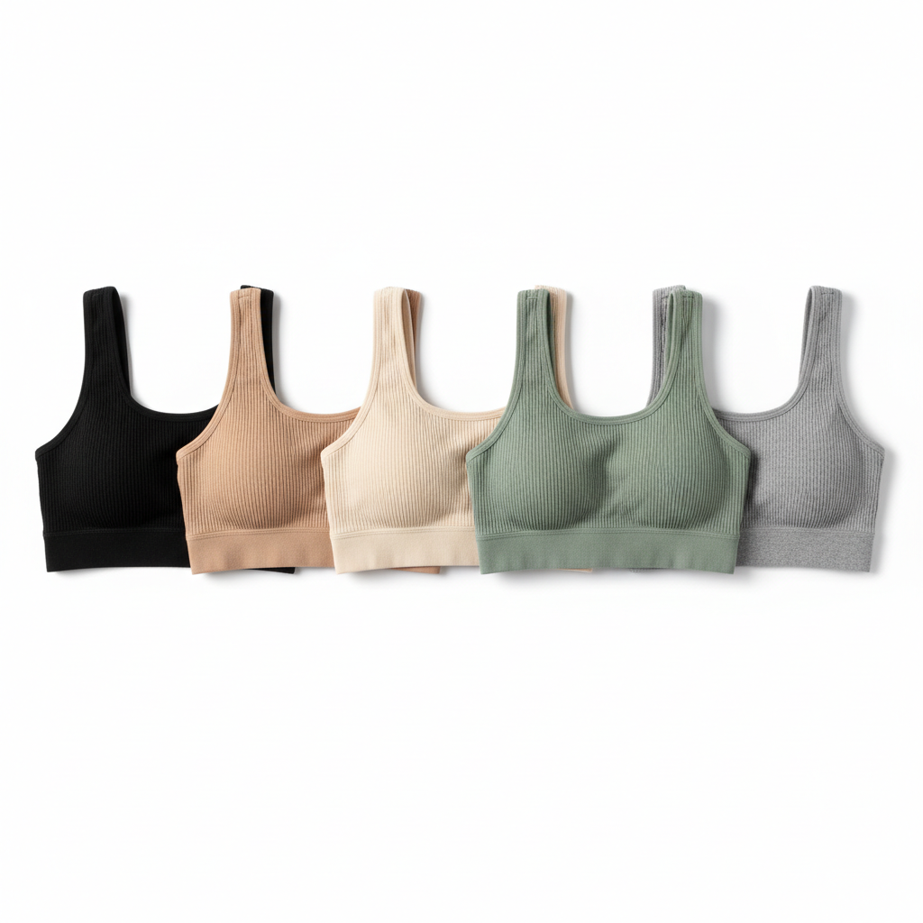 Women ribbed sports bra 4 colors