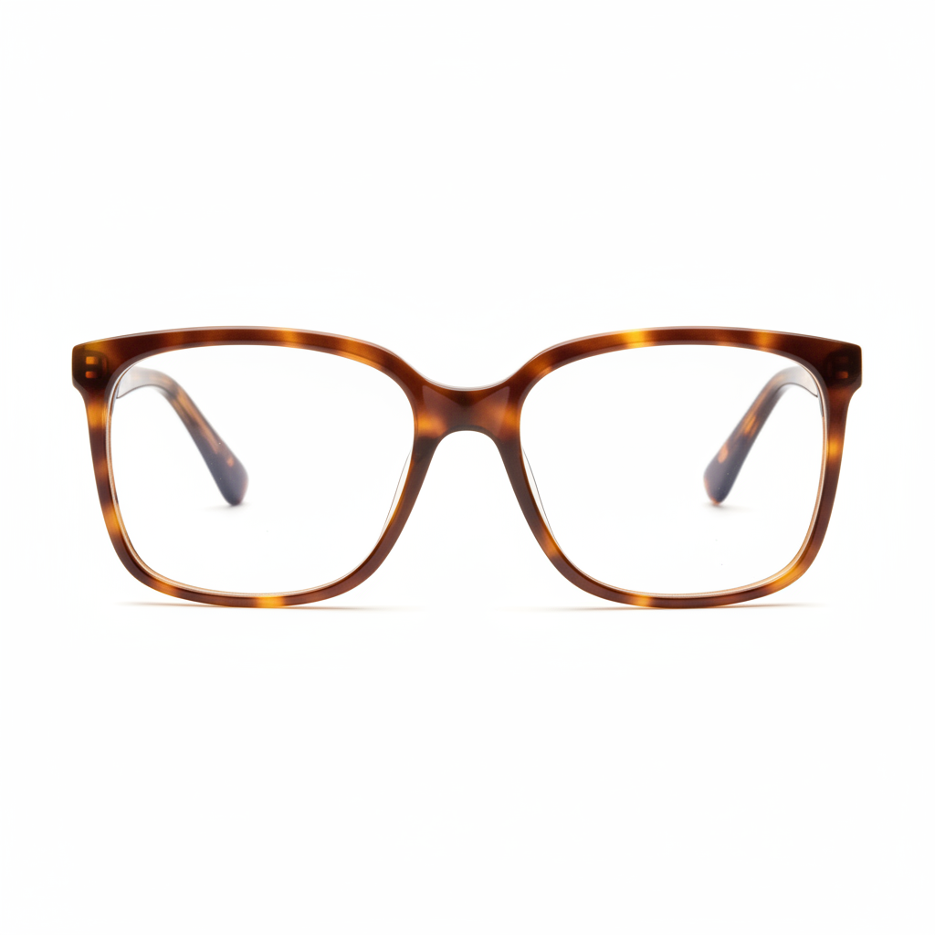 Women's oversized reading glasses with soft square tortoiseshell frame front view on white background