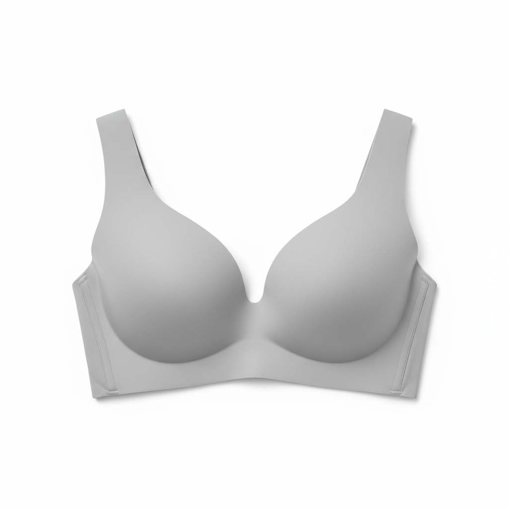 Women seamless wireless bra light grey