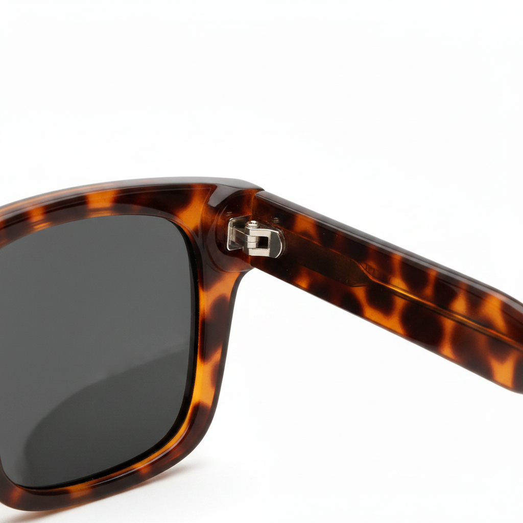 Retro Square Acetate Sunglasses with Polarized Lenses