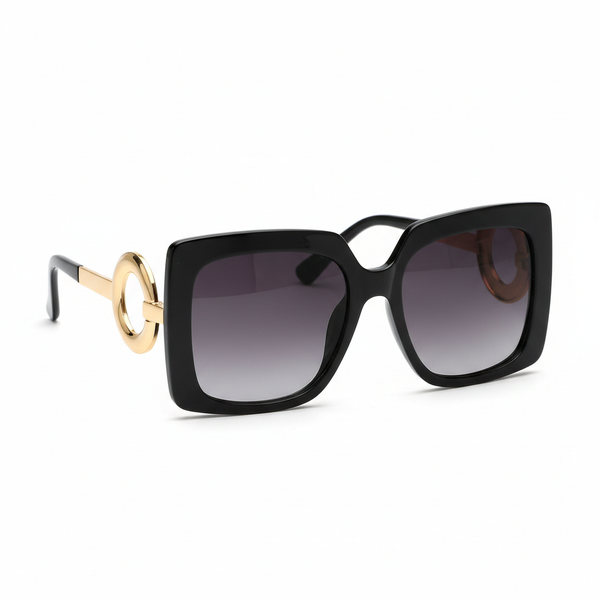 Women’s Luxury-Inspired Oversized Sunglasses with Gold Accent