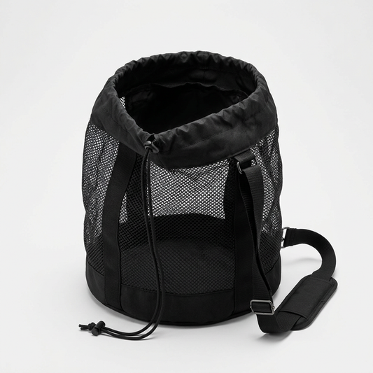 Outdoor sports equipment carry bag displayed with its actual storage and carrying structure.