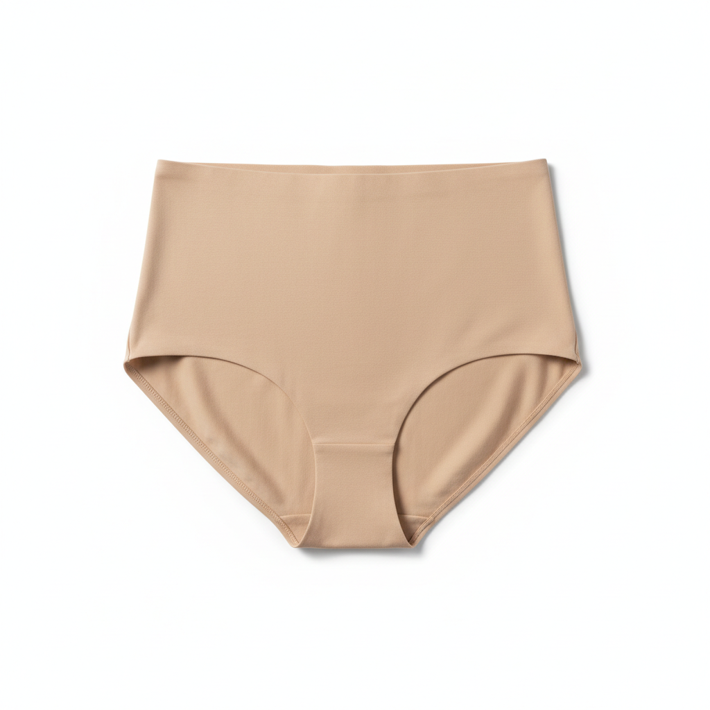 Women seamless high waist brief nude beige