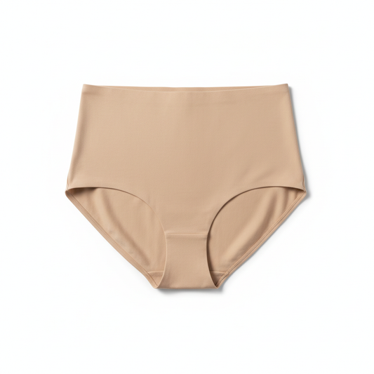 Women seamless high waist brief nude beige