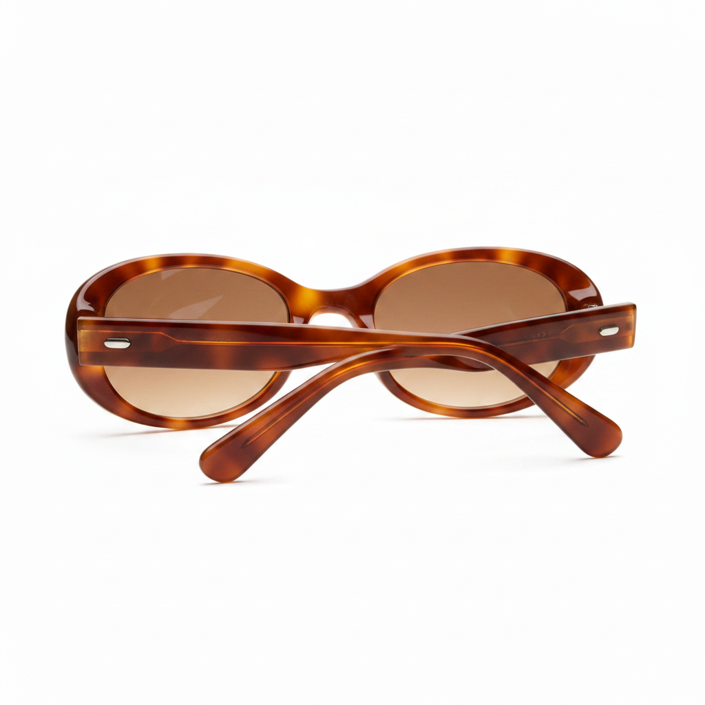 Women’s Retro Oval Sunglasses with Gradient Lens