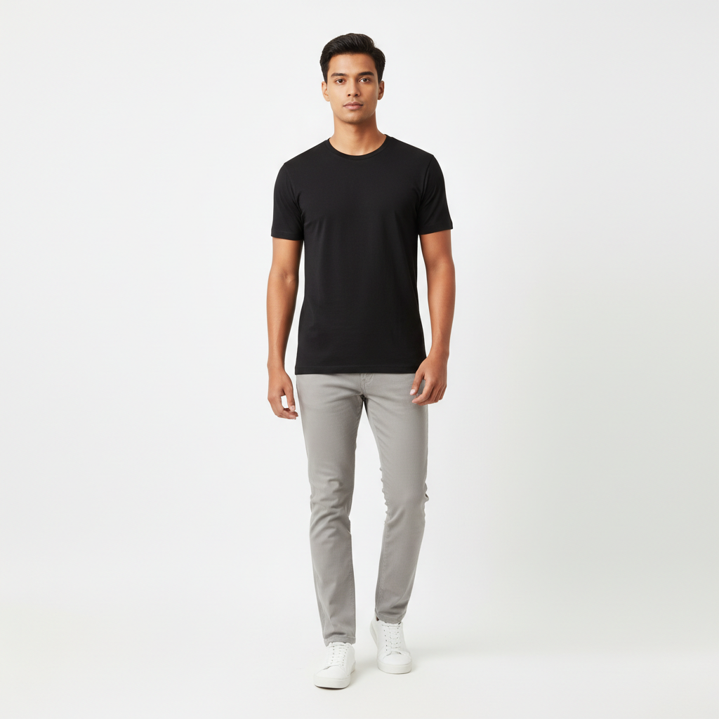 Indonesian male model minimalist black tee