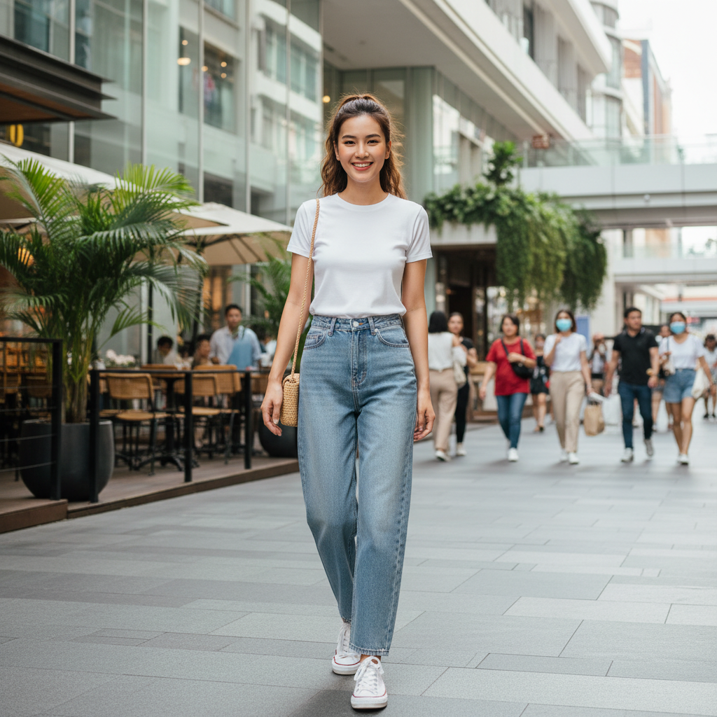Lifestyle Image - Wide Leg Jeans