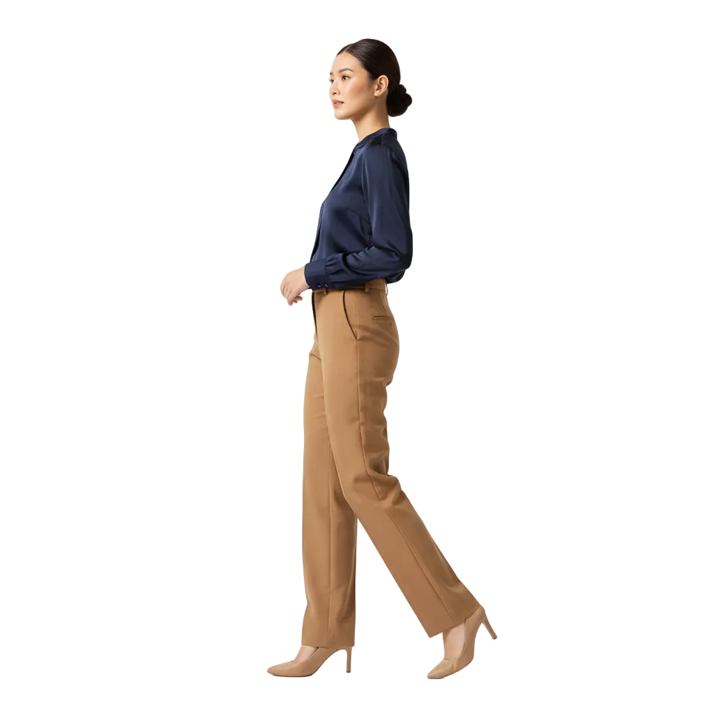 Women's High Waist Tailored Trousers - Side View