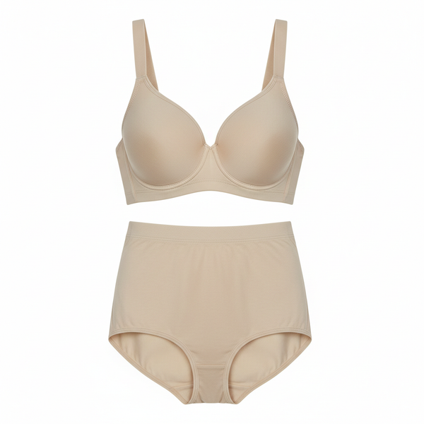 Women’s Cotton Bra and High Waist Brief Set