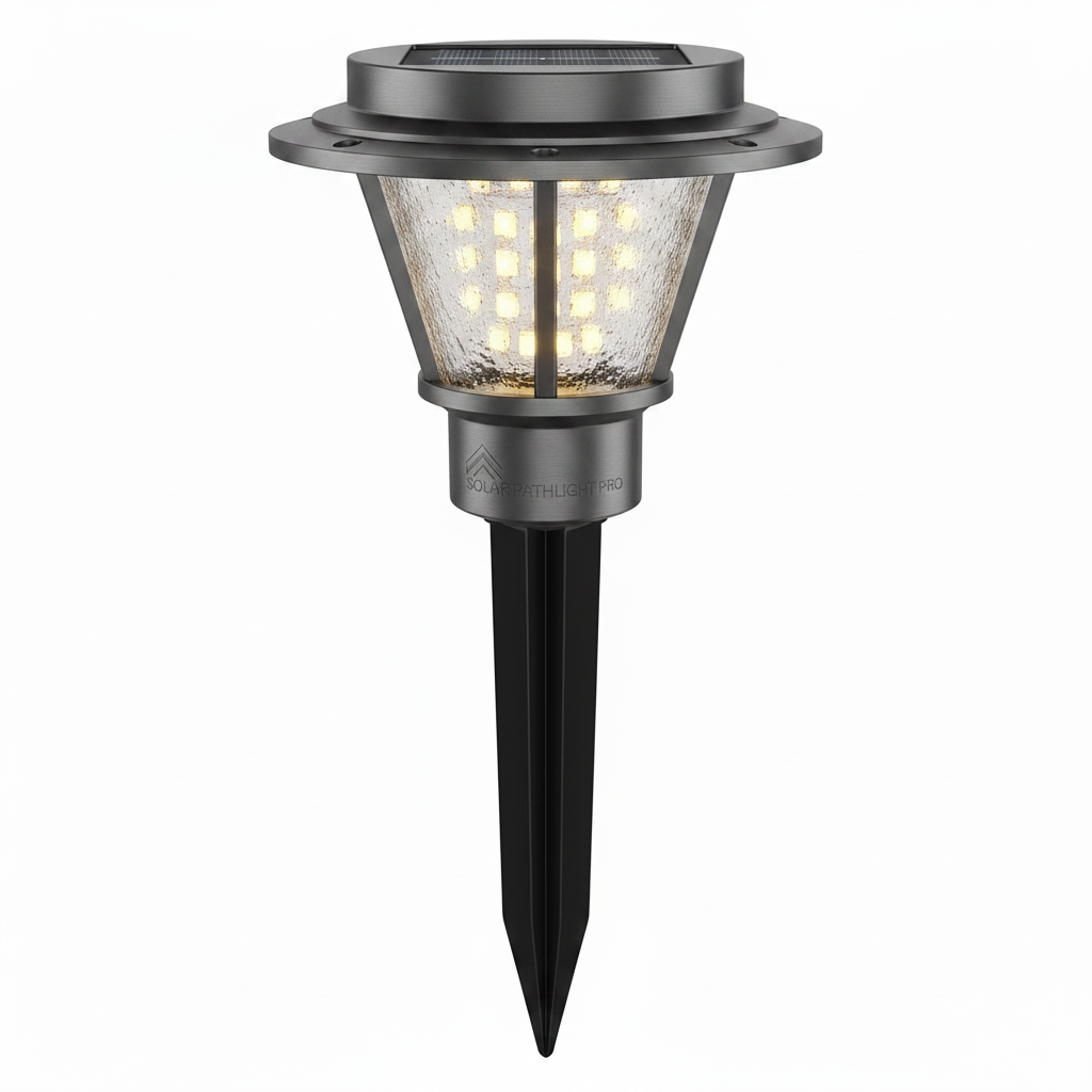 Side profile of Solar Garden Pathway Light showing stake