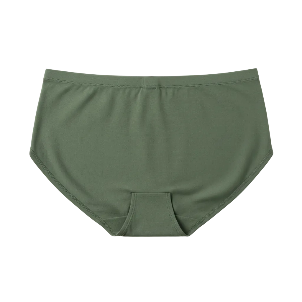 Back view of mid waist cotton briefs showing full coverage