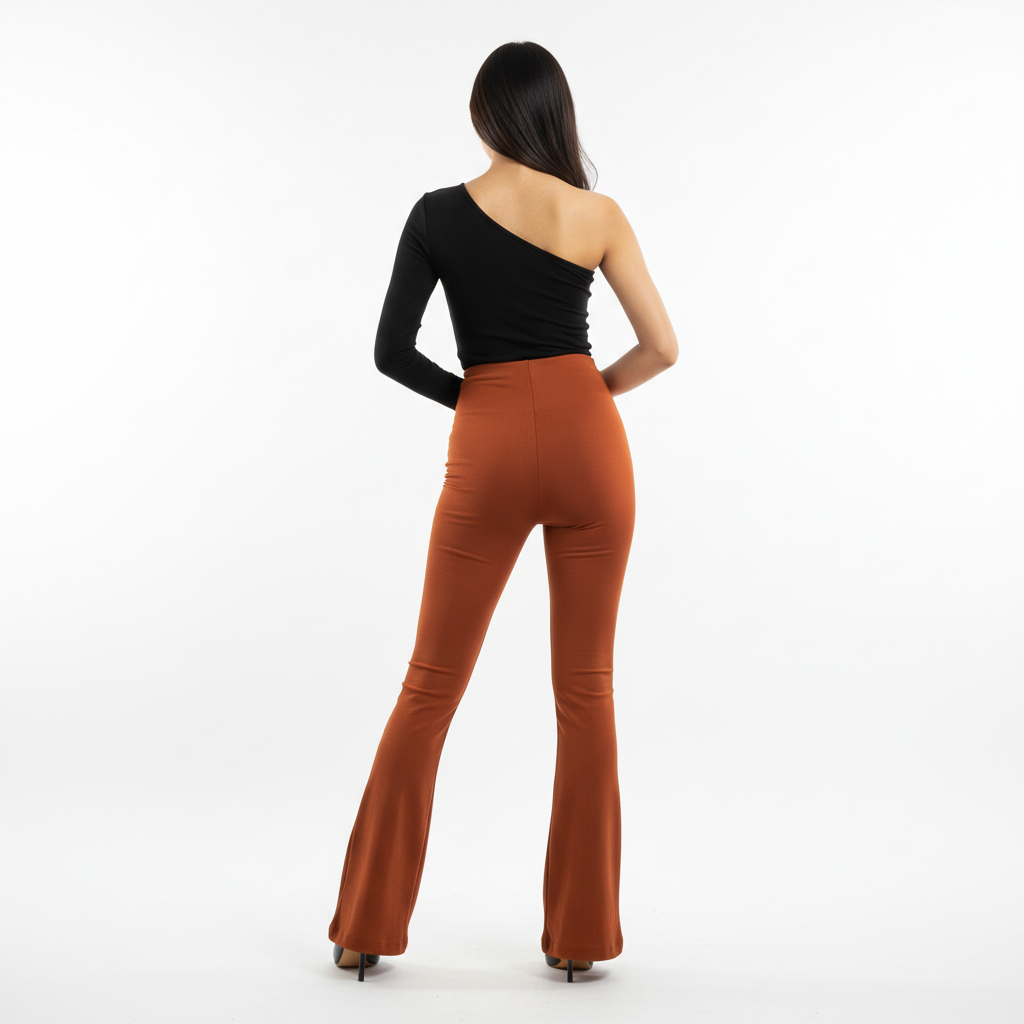 Women's High Waist Flared Pants - Back Flared Fit
