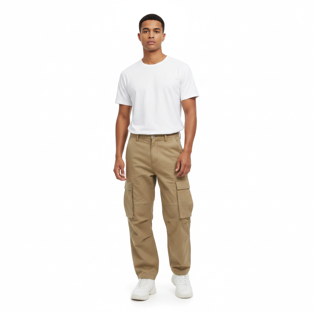 Thai male model khaki cargo pants