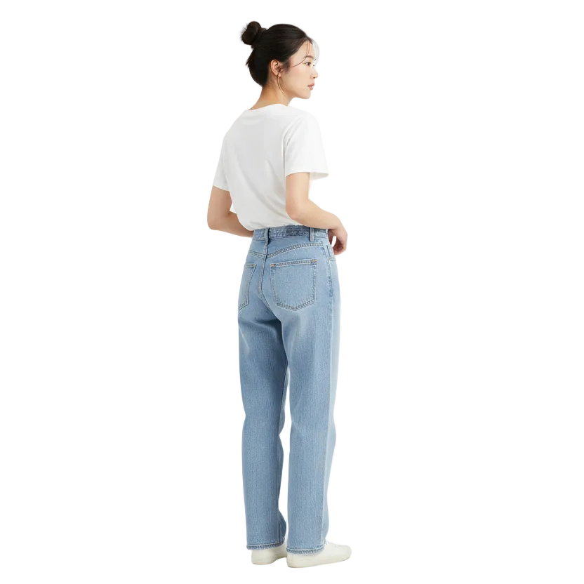 Women’s High Waist Straight Jeans with Classic Denim Fit