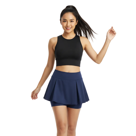 Women’s Pleated Tennis Skirt Shorts with Built-In Shorts