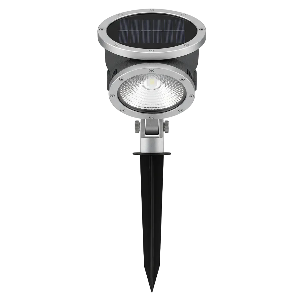 Solar Spot Light for Garden Landscape Lighting on pure white background