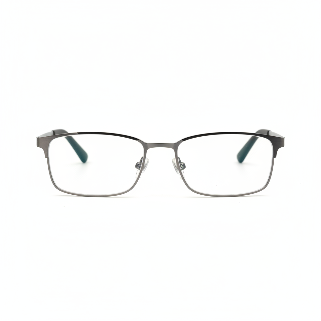Progressive multifocal reading glasses with seamless no-line lenses front view on white background