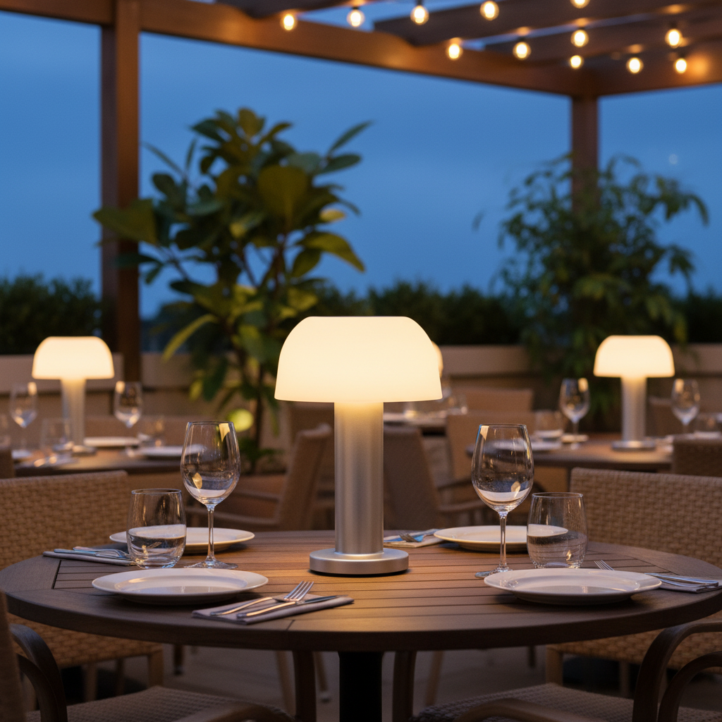 Solar Table Lamp for Patio and Outdoor Dining