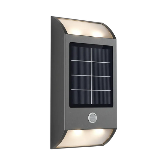 Solar LED Wall Light with Up and Down Lighting on pure white background