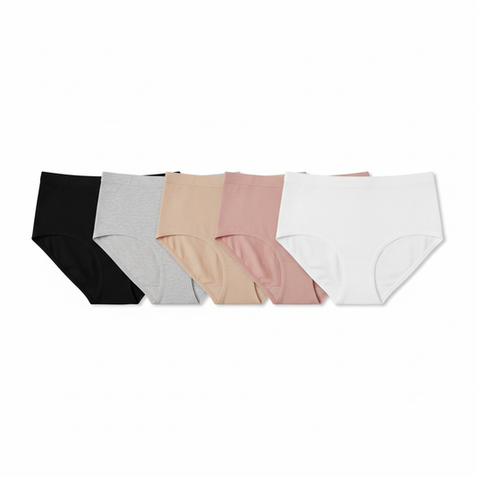 Seamless underwear 5 colors flat lay