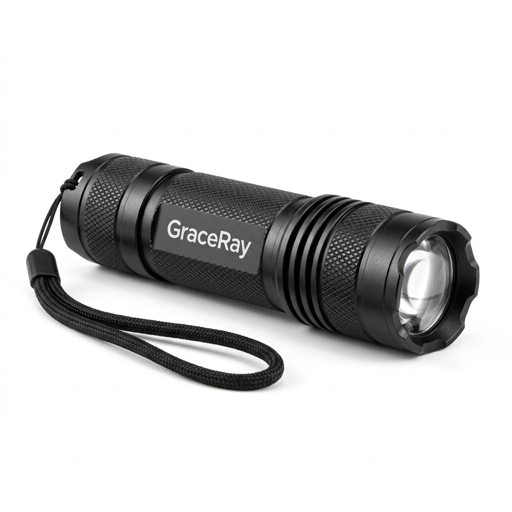 Compact promotional mini flashlight with a visible logo area for corporate and outdoor campaigns.