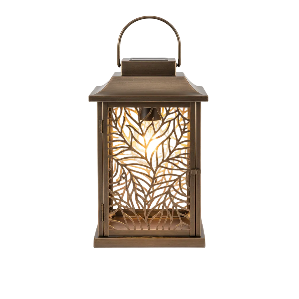Solar Garden Lantern with Decorative Patterned Light