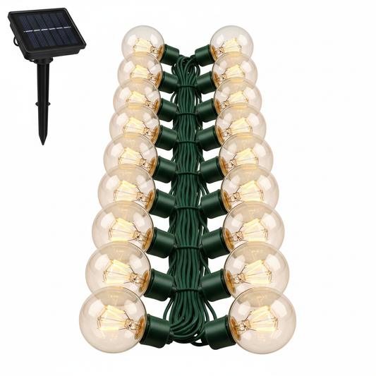 Solar String Lights with Warm White Bulbs