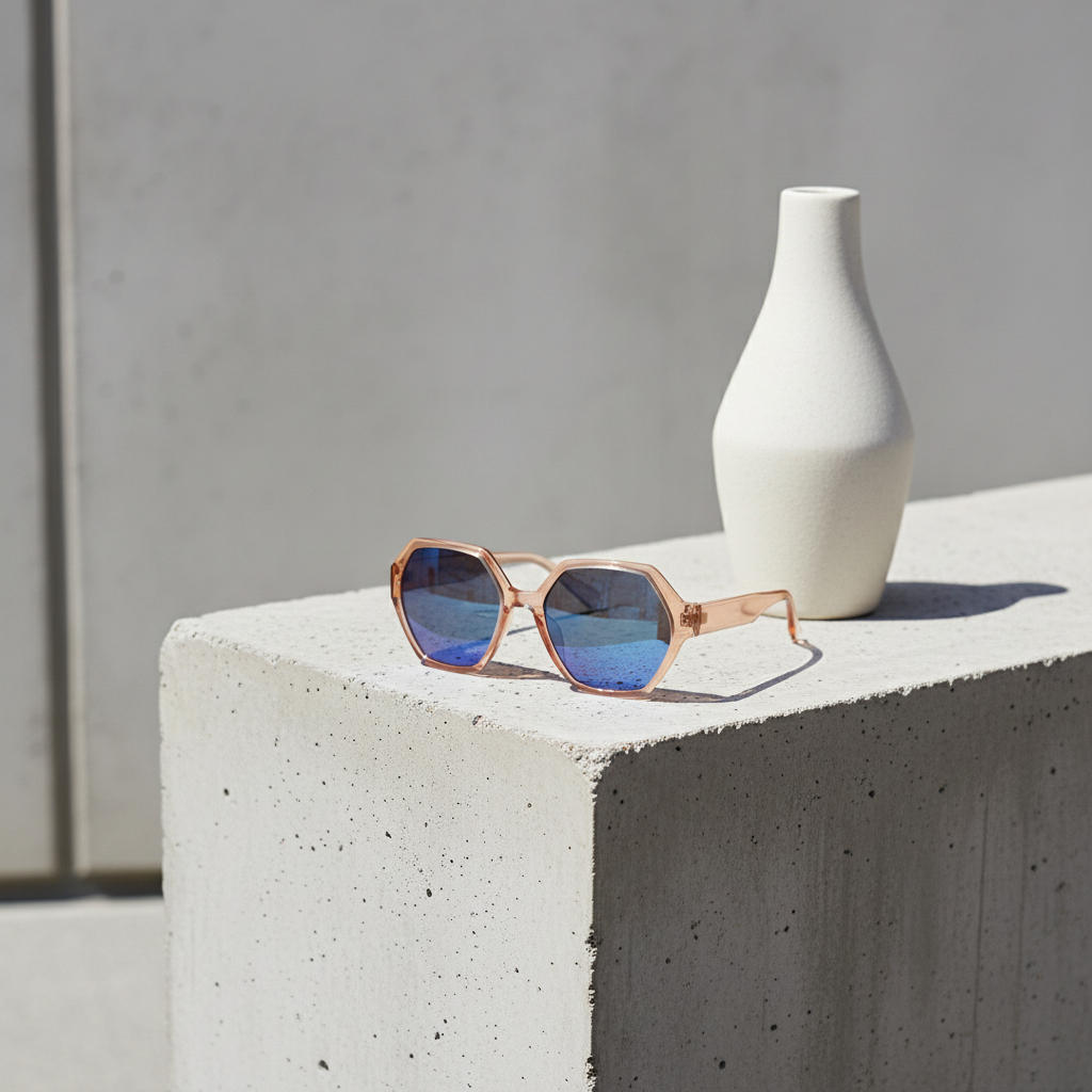 Women’s Geometric Polygon Sunglasses with Bold Frame