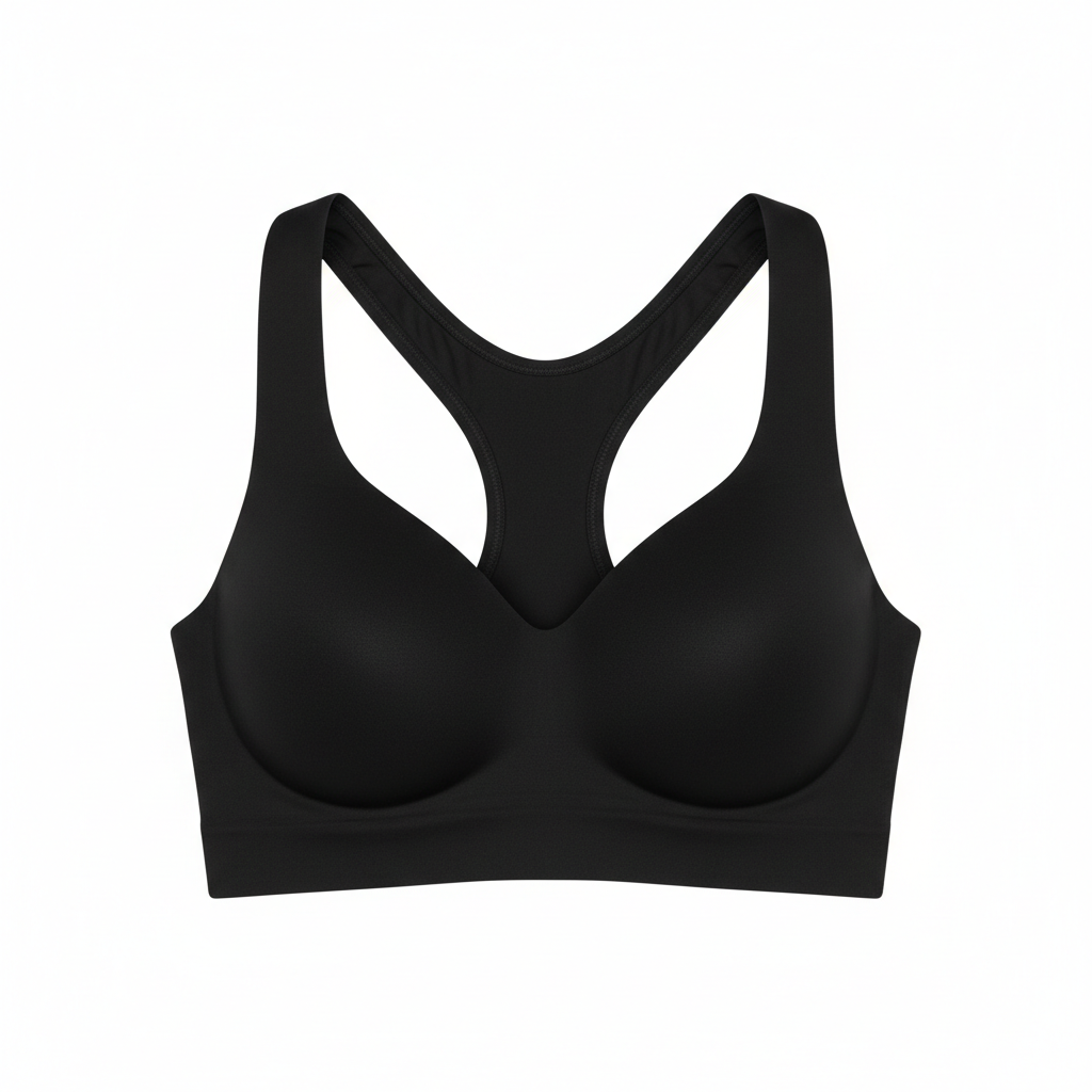 Women seamless racerback bra black