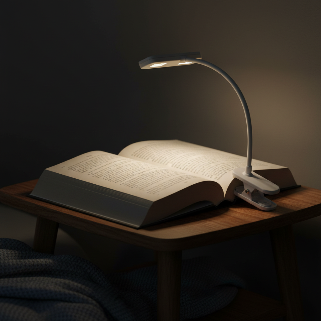 Portable LED Book Light with Flexible Neck