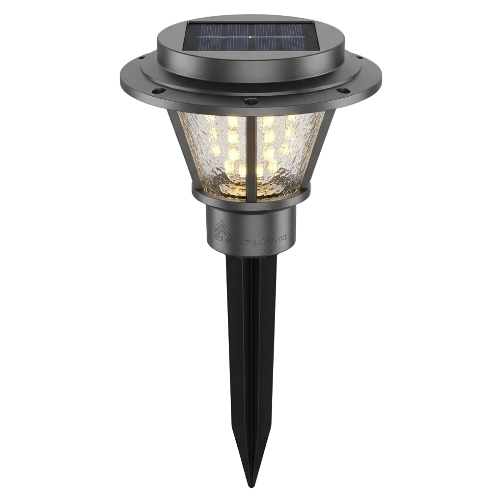 Solar Garden Pathway Light with Ground Stake on pure white background